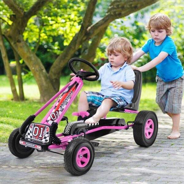 Gokart mit Handbremse und verstellbarem Sitz, Tretauto mit Vor- und Rückwärtsgang - Image 15