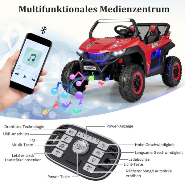 2-Sitzer Kinderauto mit Fernbedienung, 12V UTV, Musik & Scheinwerfer - Image 19