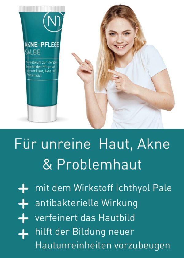 N1 Akne Pflege Salbe 30 ml – getönte antibakterielle Pickelcreme - Image 1
