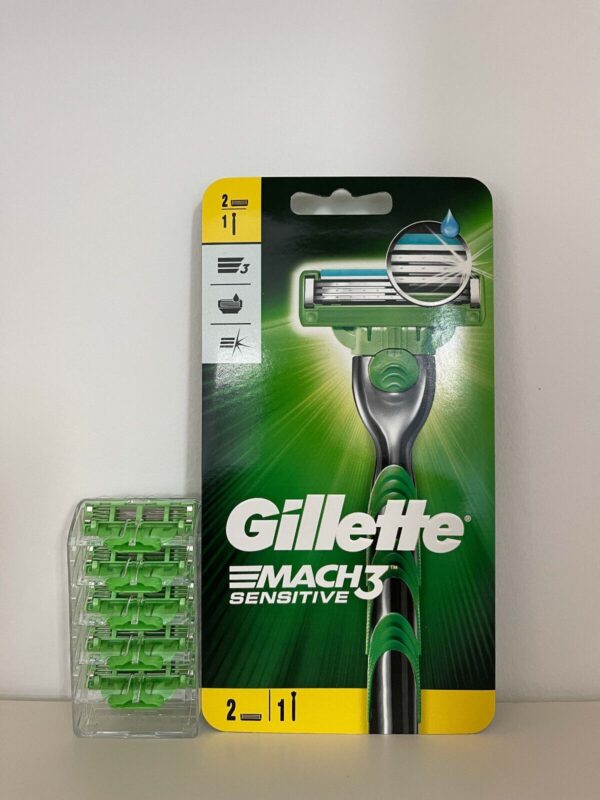 Gillette MACH3 Sensitive Rasierer mit 7 Original Rasierklingen, neu OVP
