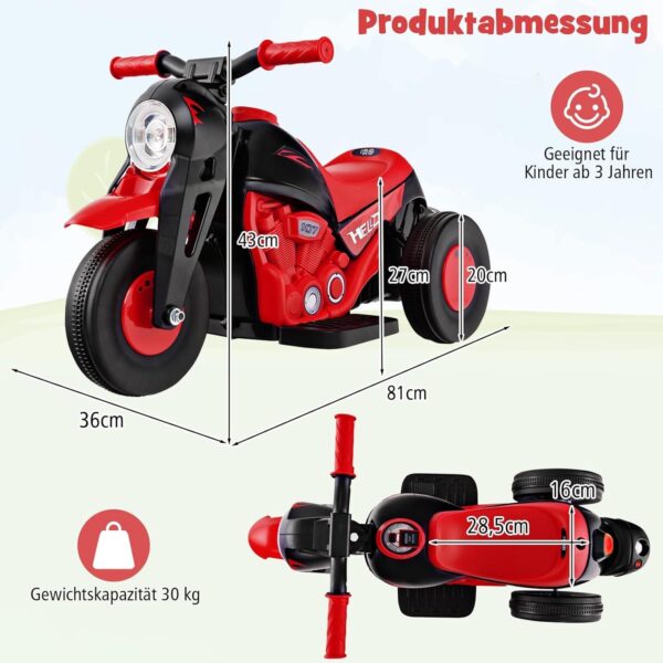 Kinder Elektro Motorrad 6V mit Seifenblasenmaschine, Musik & LED Lichtern - Image 18
