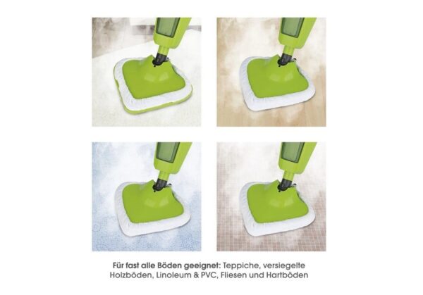 CleanMaxx Dampfbesen 1784, 1000W, grün - Effiziente Reinigungskraft - Image 2