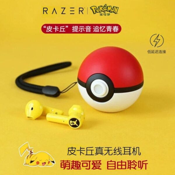 Pikachu Razer Bluetooth-Kopfhörer mit Pokéball Ladehülle für Fans - Image 4