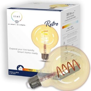 MüllerLicht Zigbee Smart+ LED Kugel 5,5W E27 Gold Retro EEK F