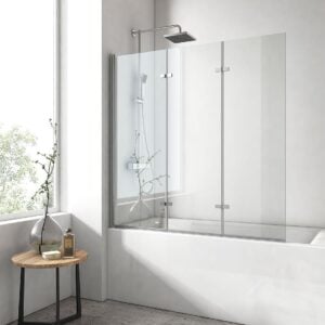EMKE® Faltbare 3-teilige NANO Badewannen-Duschwand 120x140cm