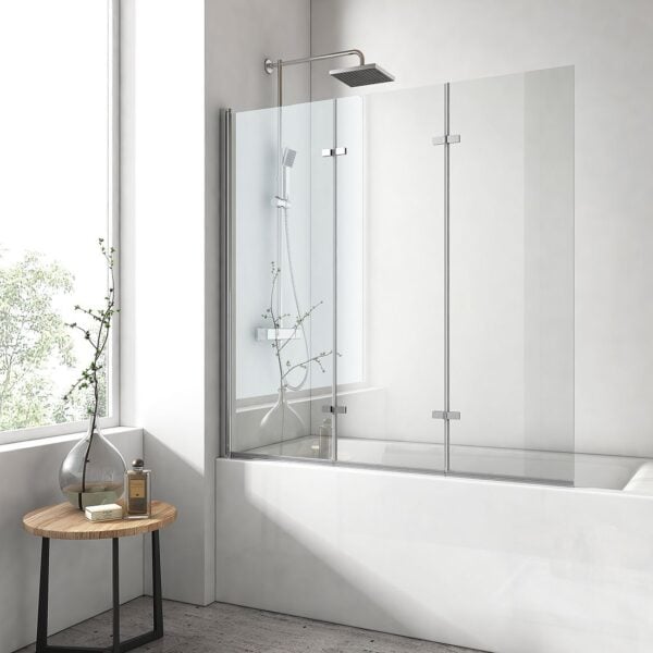 EMKE® Faltbare 3-teilige NANO Badewannen-Duschwand 120x140cm