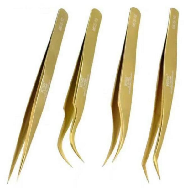Vetus Wimpern Pinzette Set für Volumentechnik - 5 Farben & Etui - Image 23