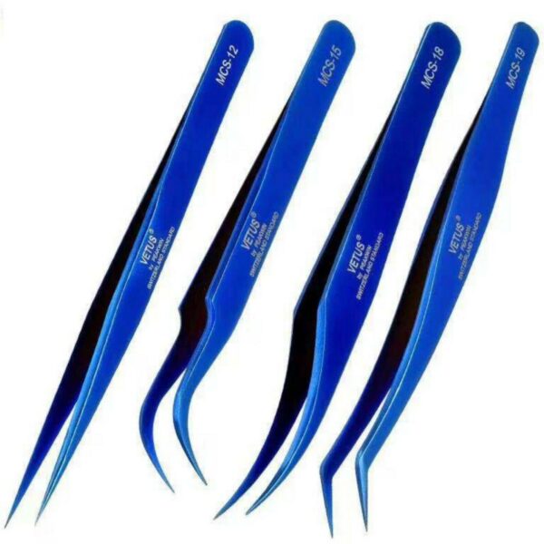 Vetus Wimpern Pinzette Set für Volumentechnik - 5 Farben & Etui - Image 26