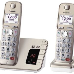 Panasonic KX-TGE262GN Duo Telefonset in Champagnerfarbe