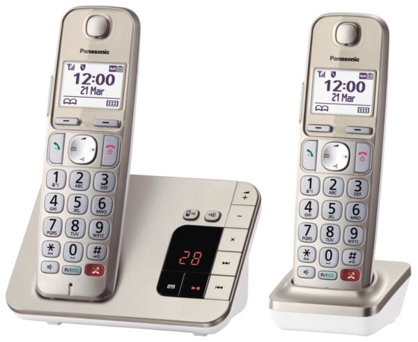 Panasonic KX-TGE262GN Duo Telefonset in Champagnerfarbe
