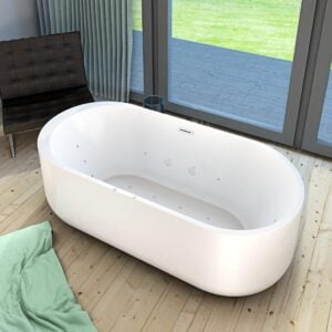 Freistehende Whirlpool-Badewanne F26 170x80cm mit Luft- und Wasserfunktion