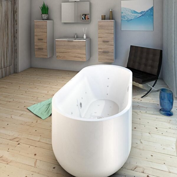Freistehende Whirlpool-Badewanne F26 170x80cm mit Luft- und Wasserfunktion - Image 2