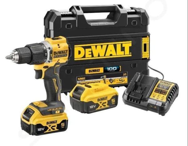 DeWalt DCD100YP2T Akkuschrauber Set mit Koffer, Ladegerät & 2x 5Ah Akkus