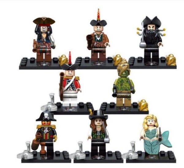 8-teiliges Set Piraten Minifiguren für Film-Serie – Bausteine zum Montieren