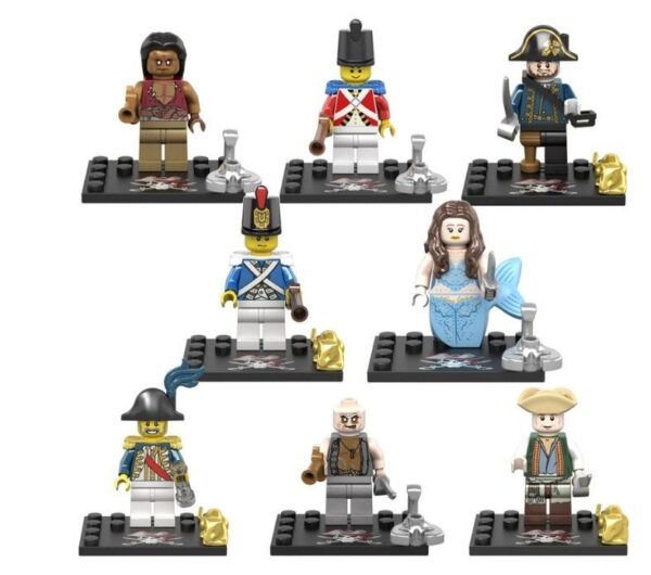 8-teiliges Set Piraten Minifiguren für Film-Serie – Bausteine zum Montieren - Image 3