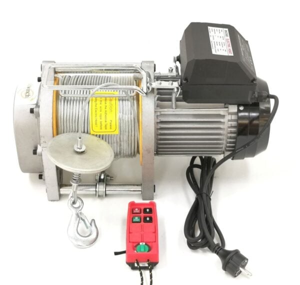 Elektrische Seilwinde mit Funkfernbedienung 250kg 60m 230V Hebezug - Image 1