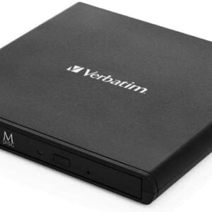 Verbatim Externer Slimline CD/DVD-Brenner für Datensicherung in Schwarz