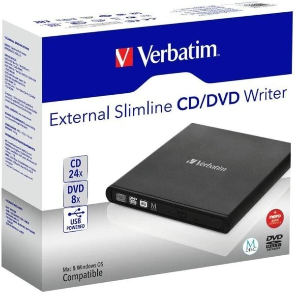 Verbatim Externer Slimline CD/DVD-Brenner für Datensicherung in Schwarz - Image 3