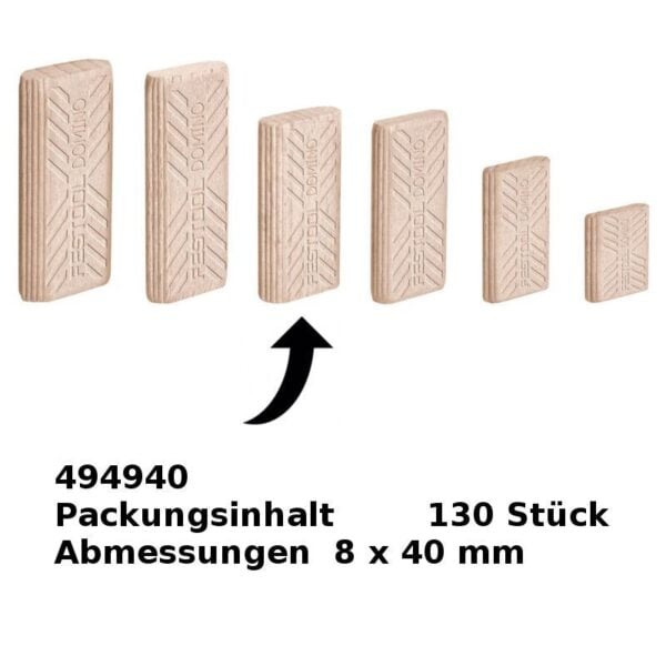 Festool DOMINO Buche Dübel 4x20mm für Dübelfräse 14x140mm - Image 2