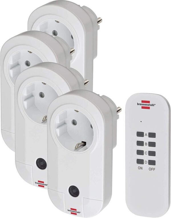 Brennenstuhl Funksteckdosen Set RCCE1 25m Reichweite IP20 weiß