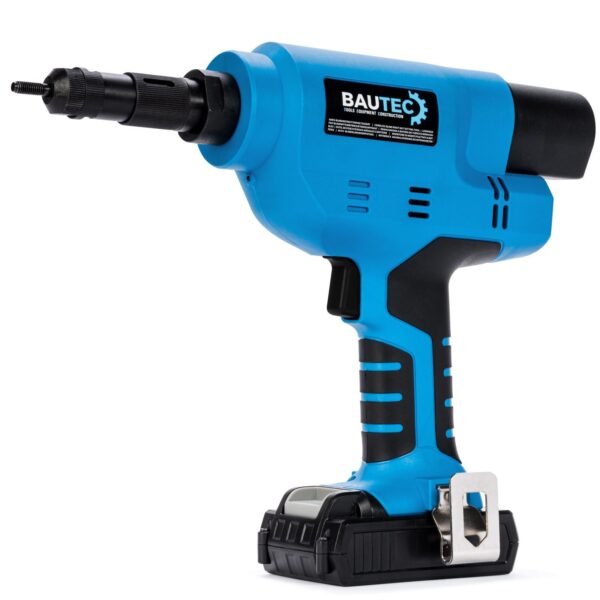 BAUTEC Profi Akku-Blindnietmuttern-Setzgerät M6 M8 M10 M12 24.000N - Image 1