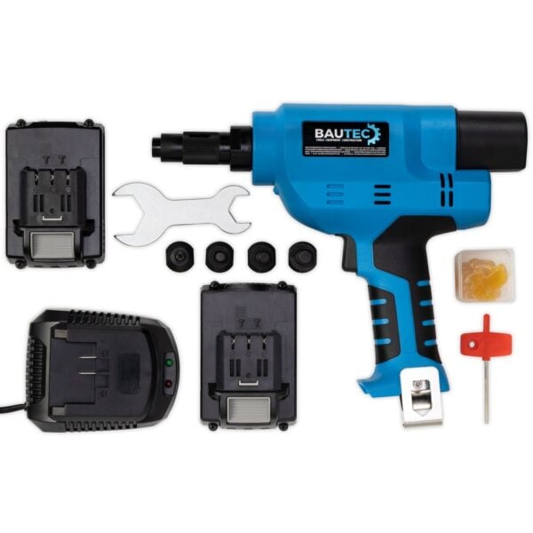 BAUTEC Profi Akku-Blindnietmuttern-Setzgerät M6 M8 M10 M12 24.000N - Image 8