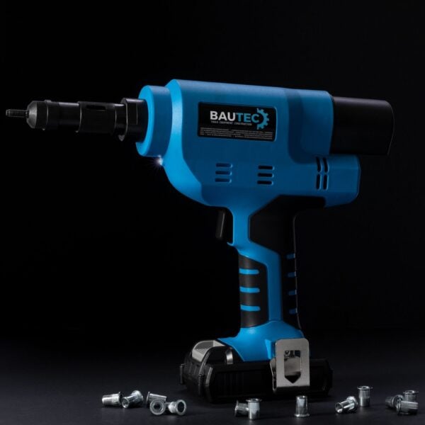 BAUTEC Profi Akku-Blindnietmuttern-Setzgerät M6 M8 M10 M12 24.000N - Image 10