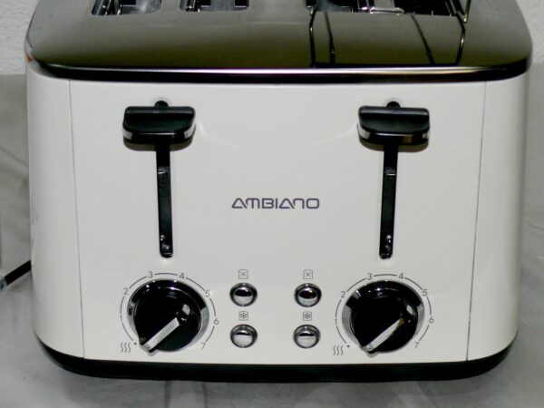 Retro Toaster 4 Schlitz 1600W mit 7 Stufen - Perl Weiß Edelstahl - Image 5
