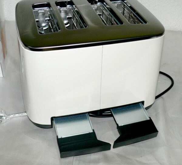 Retro Toaster 4 Schlitz 1600W mit 7 Stufen - Perl Weiß Edelstahl - Image 11