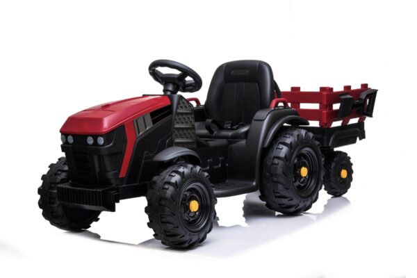Kindertraktor mit Anhänger 12V Elektroauto Rot 2x45W für Kinder - Image 1
