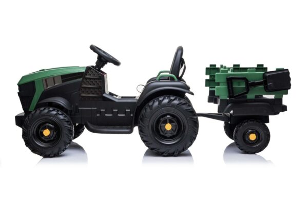 Grüner Kindertraktor mit Anhänger - Elektroauto 12V 2x45W für Kinder - Image 1