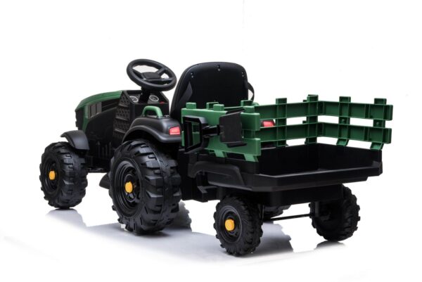 Grüner Kindertraktor mit Anhänger - Elektroauto 12V 2x45W für Kinder - Image 2