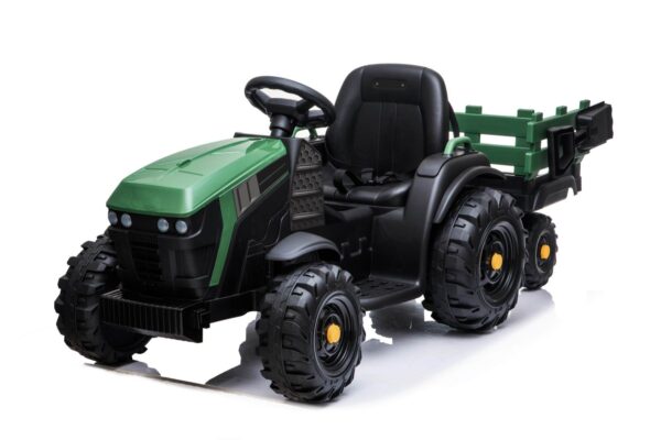 Grüner Kindertraktor mit Anhänger - Elektroauto 12V 2x45W für Kinder - Image 5