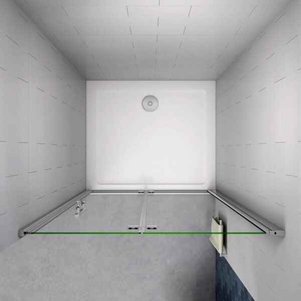 AICA Drehfalttür 76x185cm Nischentür 6mm NANO GLAS für modernes Bad - Image 5