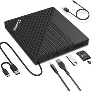 JBonest Externes CD/DVD Laufwerk USB 3.0 mit SD/TF-Kartenleser
