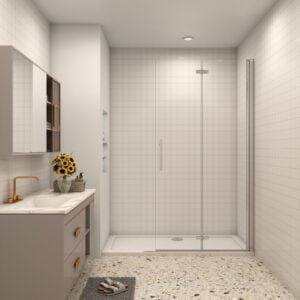 Walk-In Duschwand 80 x 185cm Falttür Faltbar Drehbar 6mm Nano-ESG