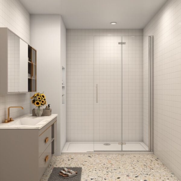 Walk-In Duschwand 80 x 185cm Falttür Faltbar Drehbar 6mm Nano-ESG