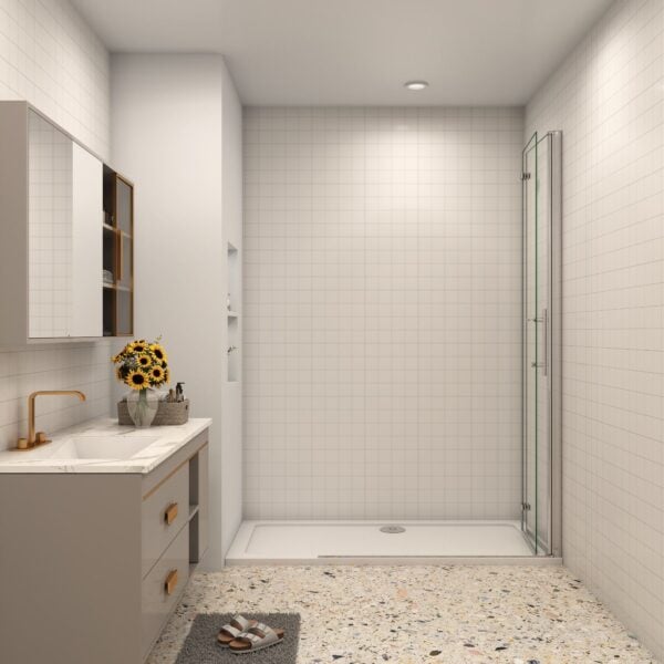Walk-In Duschwand 80 x 185cm Falttür Faltbar Drehbar 6mm Nano-ESG - Image 1