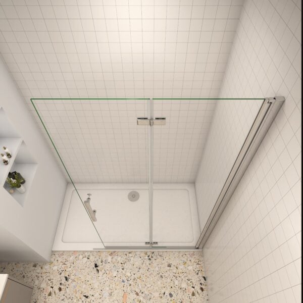 Walk-In Duschwand 80 x 185cm Falttür Faltbar Drehbar 6mm Nano-ESG - Image 4