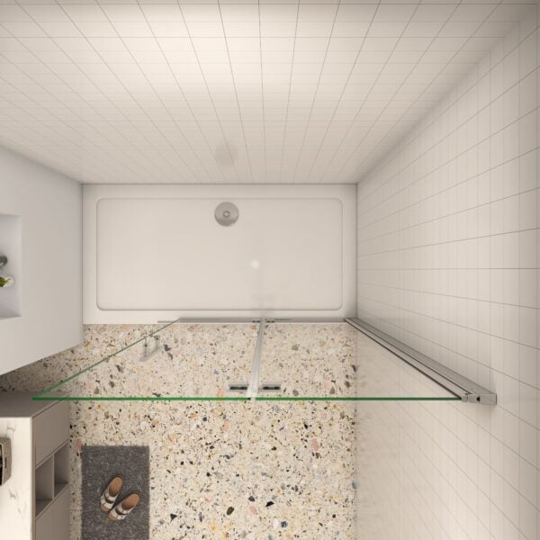 Walk-In Duschwand 80 x 185cm Falttür Faltbar Drehbar 6mm Nano-ESG - Image 5
