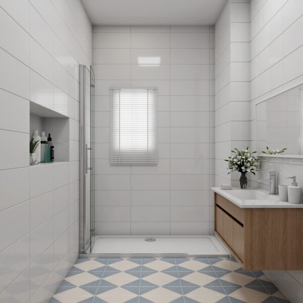 Falttür 90 x 195cm Duschwand faltbar drehbar 6mm Nano-ESG Walk-In - Image 1