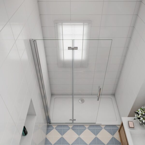 Falttür 100x195cm Duschwand faltbar/drehbar 6mm Nano-ESG Walk-In - Image 4