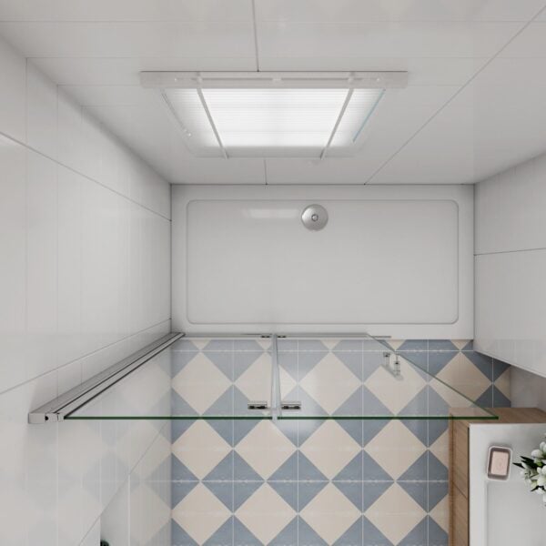 Falttür 100x195cm Duschwand faltbar/drehbar 6mm Nano-ESG Walk-In - Image 5