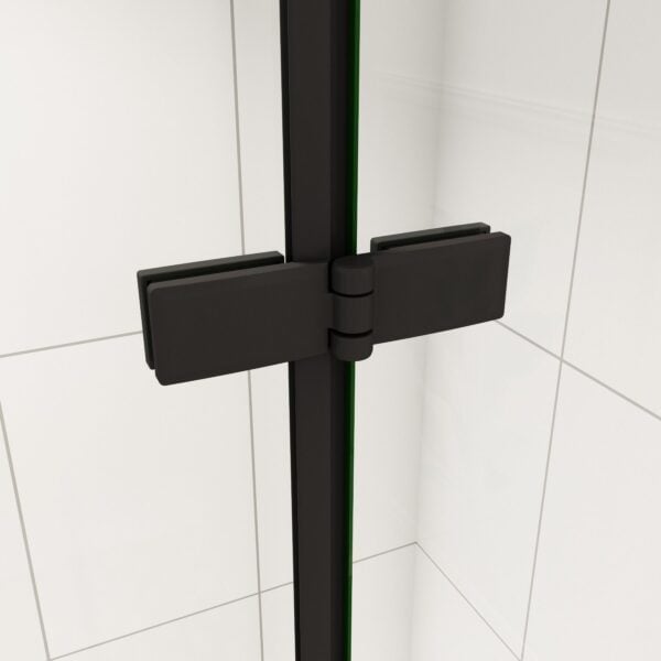 Faltbare Walk-In Duschwand 110 x 185cm Schwarz 6mm Nano-ESG Falttür - Image 6