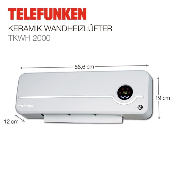 Telefunken TKWH 2000 Keramik Wandheizlüfter für effiziente Wärme - Image 3