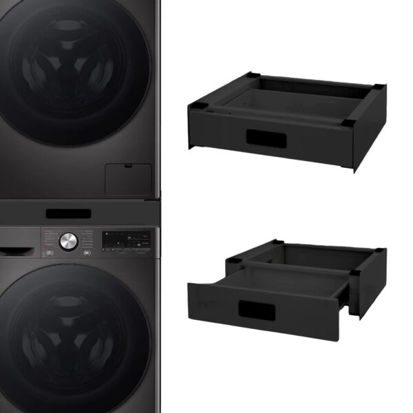 STADO® Ausziehbarer Zwischenbaurahmen für Waschmaschinenturm in Schwarz - Image 1