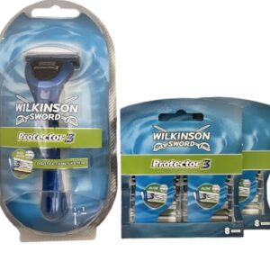 Wilkinson Sword Protector 3 Rasierer mit 9 und 17 Rasierklingen OVP
