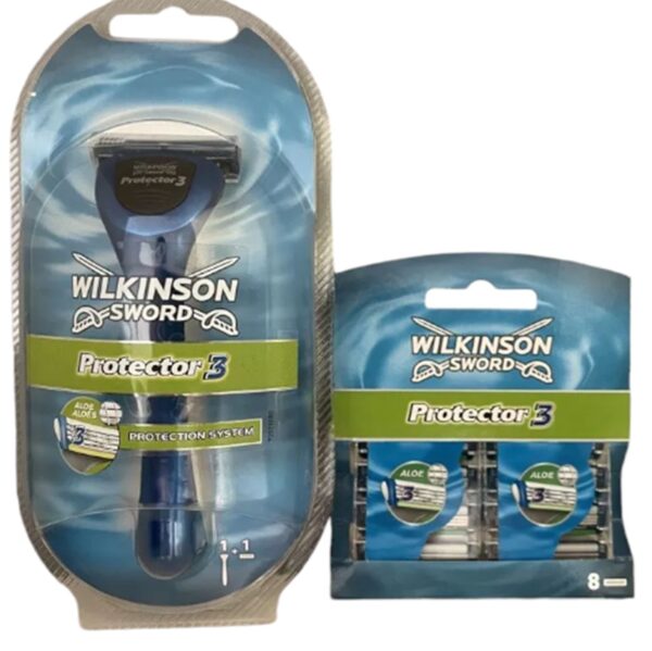 Wilkinson Sword Protector 3 Rasierer mit 9 und 17 Rasierklingen OVP - Image 2
