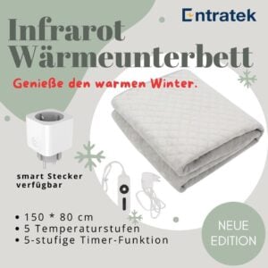 Infrarot Wärmeunterbett 150x80 cm für angenehme Wärme und Komfort