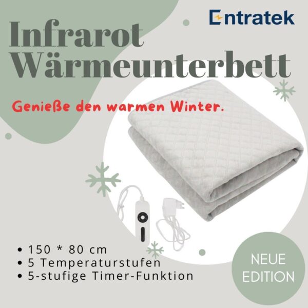 Infrarot Wärmeunterbett 150x80 cm für angenehme Wärme und Komfort - Image 2